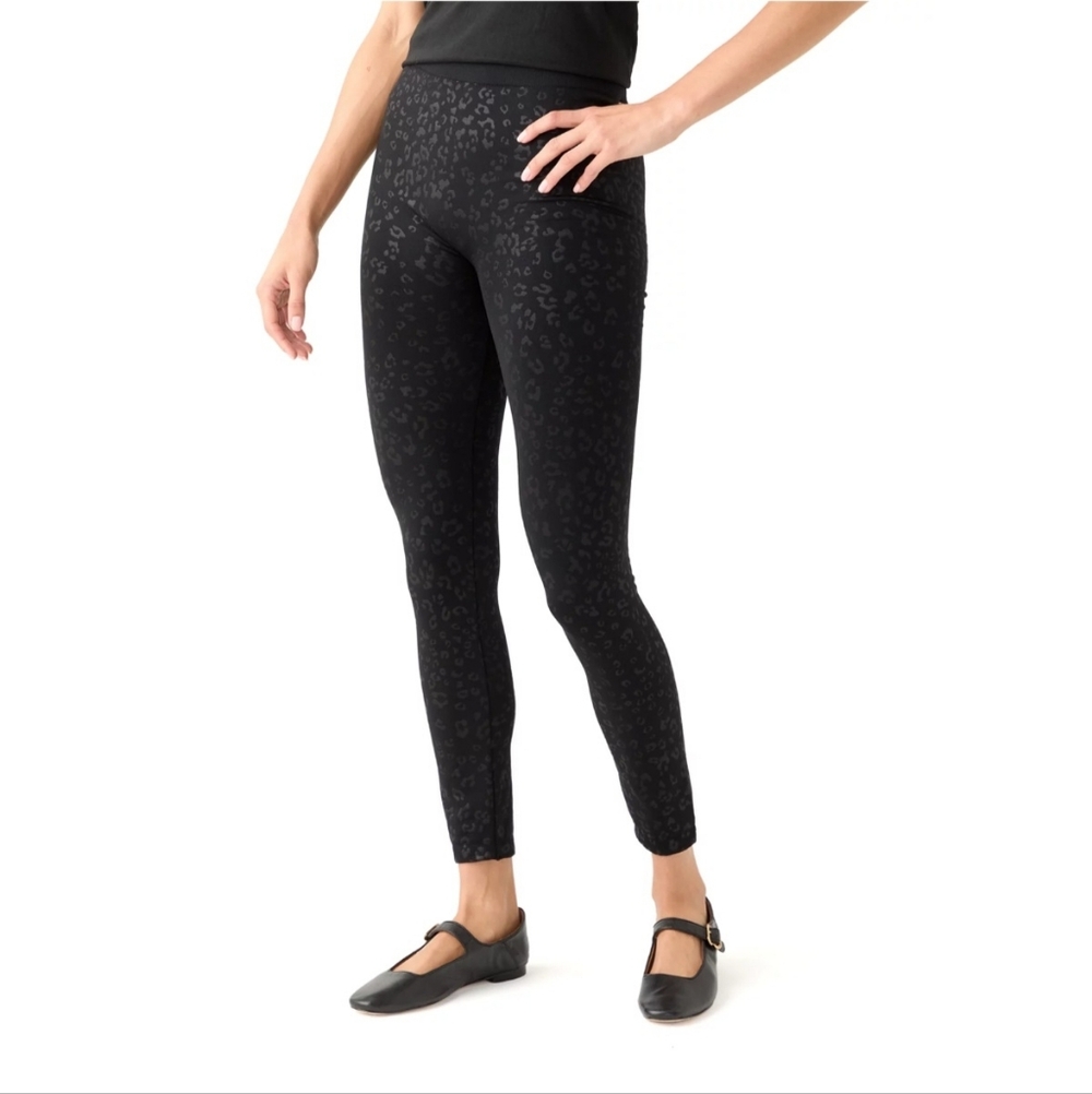 NWT Olive + Oak Jacquard Flegging Black Leopard - S